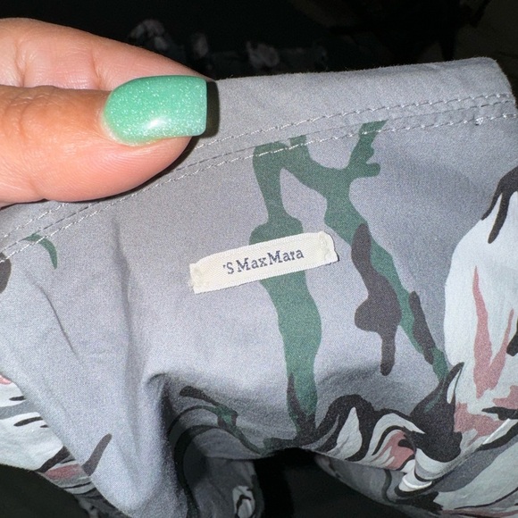 Max Mara Women's Grey Lacca Floral Printed Cotton A Line Dress - Picture 8 of 11